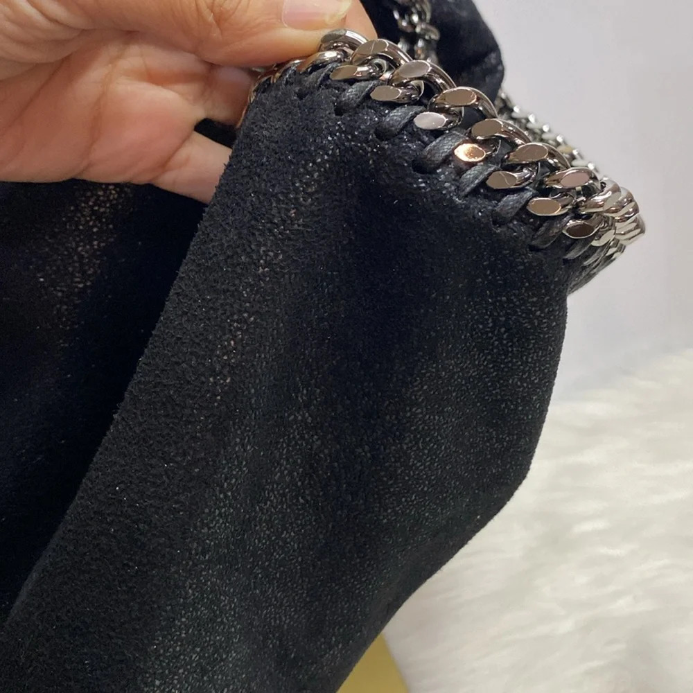 Stella McCartney Falabella Fold Over Shoulder Bag with Chain straps Black - Picture 9 of 17